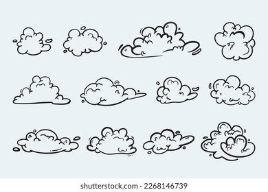 Handdrawn doodle cloud in cartoon style