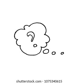 Handdrawn doodle cloud  icon. Hand drawn black sketch. Sign symbol. Decoration element. White background. Isolated. Flat design. Vector illustration.