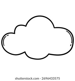 Nuvem de rabiscar desenhada à mão isolada em um fundo branco. Ilustração vetorial.
