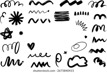 Colección Doodle dibujada a mano Elementos de diseño versátiles para proyectos creativos