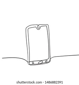 handdrawn doodle continuous line drawing of digital devices