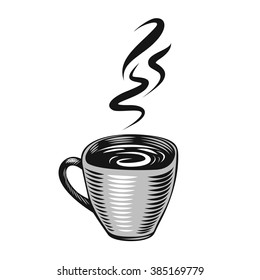 Hand-Drawn Doodle Cup of Coffee on White