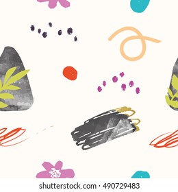 Hand-drawn doodle cute pattern background.