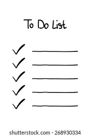 Hand-drawn Doodle To Do Checklist Tick No Signs