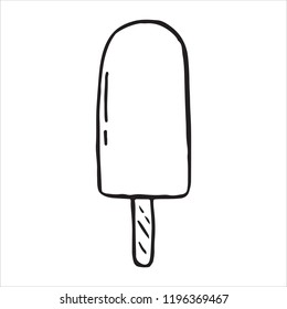 Handdrawn  Doodle drawing ice cream icon. Vector illustration
