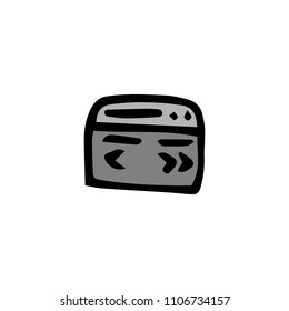 Handdrawn doodle file folder document icon. Hand drawn black sketch. Sign symbol. Decoration element. White background. Isolated. Flat design. Vector illustration.