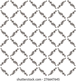 Hand-drawn doodle flourish seamless pattern. Vector illustration