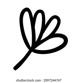 hand-drawn doodle flower. vector isolated cartoon illustration. line print