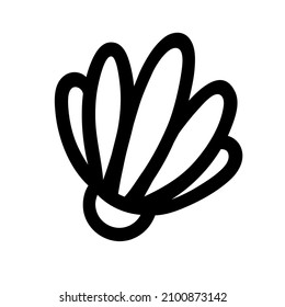 hand-drawn doodle flower. vector isolated cartoon illustration. line print