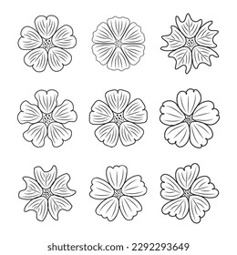 
Hand-drawn doodle flowers, Botanical Floral tropical branches doodle flower symbol, floral wreath, freehand daisy flower, design elements floral Coloring pages, and Floral vector illustration   

