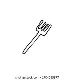 Hand-drawn doodle forks. Black-white vector illustration for web, booklets, textiles.