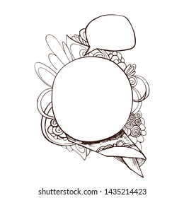 Hand-Drawn Doodle Frame. Black and white linear pattern. Sketch style vector collection.