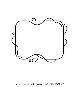 A hand-drawn doodle frame with a clean, whimsical, and abstract shape. A simple border element for fun, creative design projects.