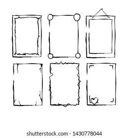 handdrawn doodle frame collection vector