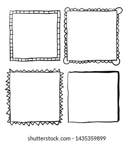 	
handdrawn doodle frame collection vector