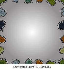 Hand-drawn doodle frames. Vector. Picture in green, black and white colors. Seamless. Sketch icons for invitation, flyer, poster.