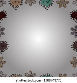 Hand-drawn doodle frames.Illustration in beige, white and black colors. Vector illustration. Seamless pattern.