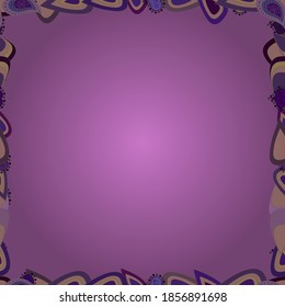 Hand-drawn doodle frames.Illustration in pink, purple and violet colors. Vector illustration. Seamless pattern.