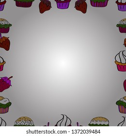 Hand-drawn doodle frames.Illustration in red, white and black colors. Seamless pattern. Vector illustration.