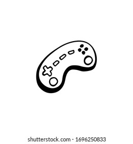 Hand-drawn doodle game console. Linear illustration. Vector image.