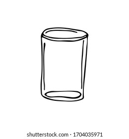 Hand-drawn doodle of a glass. Black-white vector illustration for web, booklets, textiles.