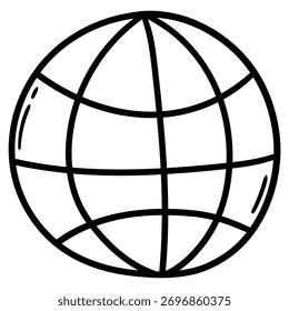 Globo de rabiscar desenhado à mão isolado em um fundo branco. Ilustração vetorial.