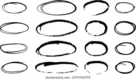Handdrawn doodle grunge circle, scrawl frame vector illustration