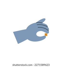 Doodle dibujado a mano con dados. Ilustración simple de doodle de color vectorial