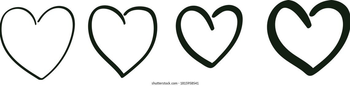 hand-drawn doodle heart icon vector illustration.