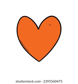 Un doodle dibujado a mano con forma de corazón aislado en un fondo blanco. Ilustración vectorial.