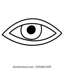 Doodle dibujado a mano de un ojo humano aislado en un fondo blanco. Ilustración vectorial.