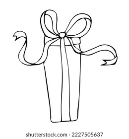 hand-drawn doodle illustration for gift card gift box