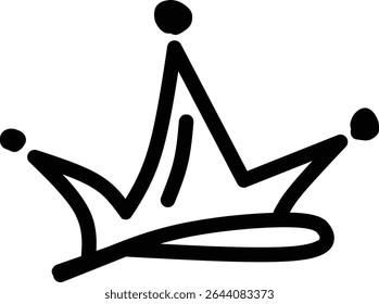 Hand-drawn doodle illustration of various crowns.