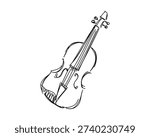 Hand-drawn doodle illustration of a violin.