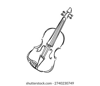 Hand-drawn doodle illustration of a violin.