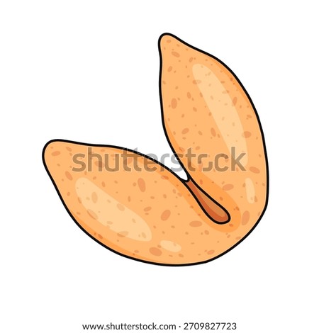 hand-drawn doodle of individual fortune cookie on white backdrop. illustration expresses friendly, whimsical and optimistic mood