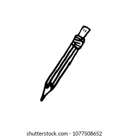 Handdrawn doodle lock icon. Hand drawn black sketch. Sign symbol. Decoration element. White background. Isolated. Flat design. Vector illustration.
