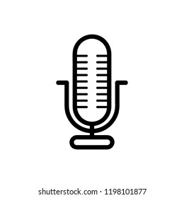 Handdrawn doodle microphone icon. Hand drawn black sketch. Sign symbol. Decoration element. White background. Isolated. Flat design. Vector illustration.
