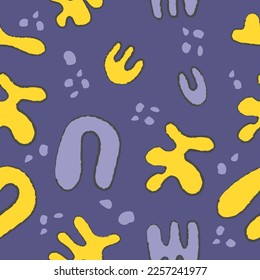 Hand-drawn doodle object. Abstract contemporary shape vector seamless pattern. Suitable for fashion, wrapping paper, or background design.