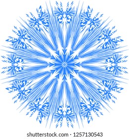 Hand-drawn doodle pattern in circle. Decorative lacy mandala or snowflake. Design element for prints, greeting cards, invitations, textile, sticker. Vector illustration.