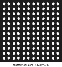 Handdrawn doodle pattern with dots different shapes. Tileable abstract background. Repeating geometric texture.