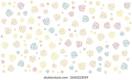A handdrawn doodle pattern featuring various mystical creatures, seamlessly arranged on a white background. Perfect for textile design, backgrounds, and creative projects.