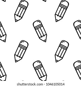 Hand-drawn doodle pencil is seamless pattern background. Vector illustration. 