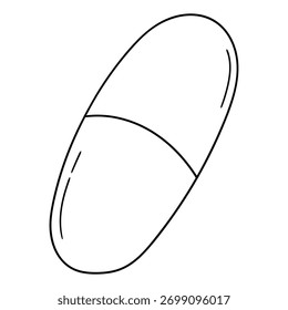 Handgezeichnete Doodle-Pille-Kapsel einzeln auf weißem Hintergrund. Vektorgrafik.