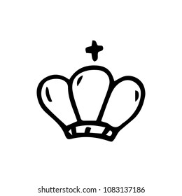 Handdrawn doodle priest hat icon. Hand drawn black sketch. Sign symbol. Decoration element. White background. Isolated. Flat design. Vector illustration.