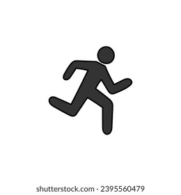 A hand-drawn doodle of a running human isolated on a white background. Vector illustration.