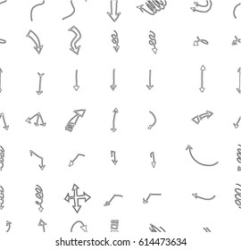 hand-drawn doodle seamless pattern with arrow