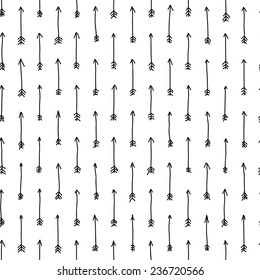 hand-drawn doodle seamless pattern with arrows