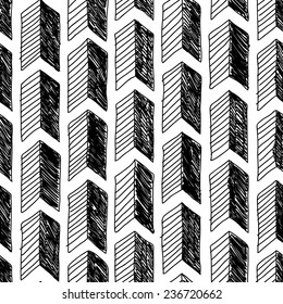hand-drawn doodle seamless pattern with arrows