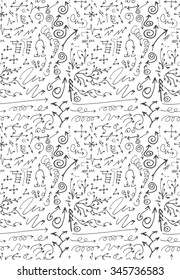 hand-drawn doodle seamless pattern with arrows